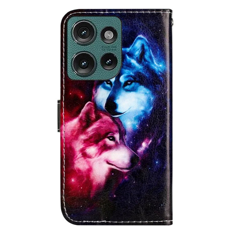 For Motorola Edge 50 5G Wallet Case Printed Pattern Design Leather Phone Cover