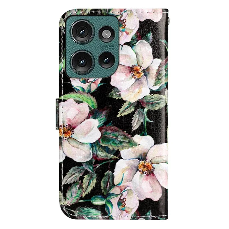For Motorola Edge 50 5G Wallet Case Printed Pattern Design Leather Phone Cover