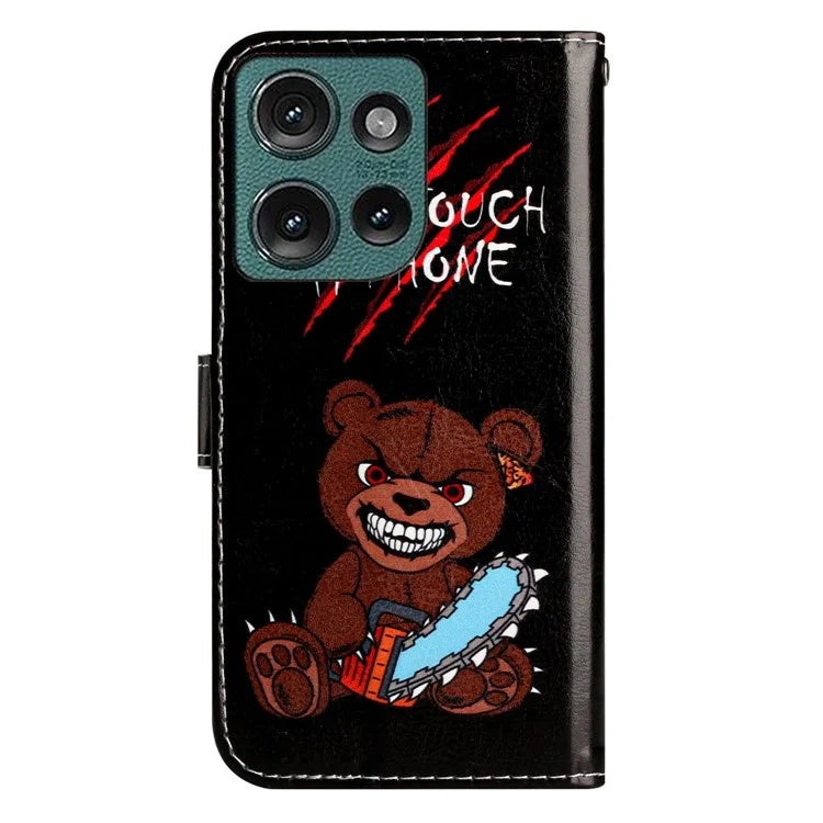 For Motorola Edge 50 5G Wallet Case Printed Pattern Design Leather Phone Cover