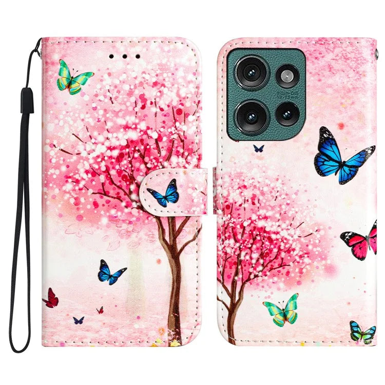 For Motorola Edge 50 5G Wallet Case Printed Pattern Design Leather Phone Cover