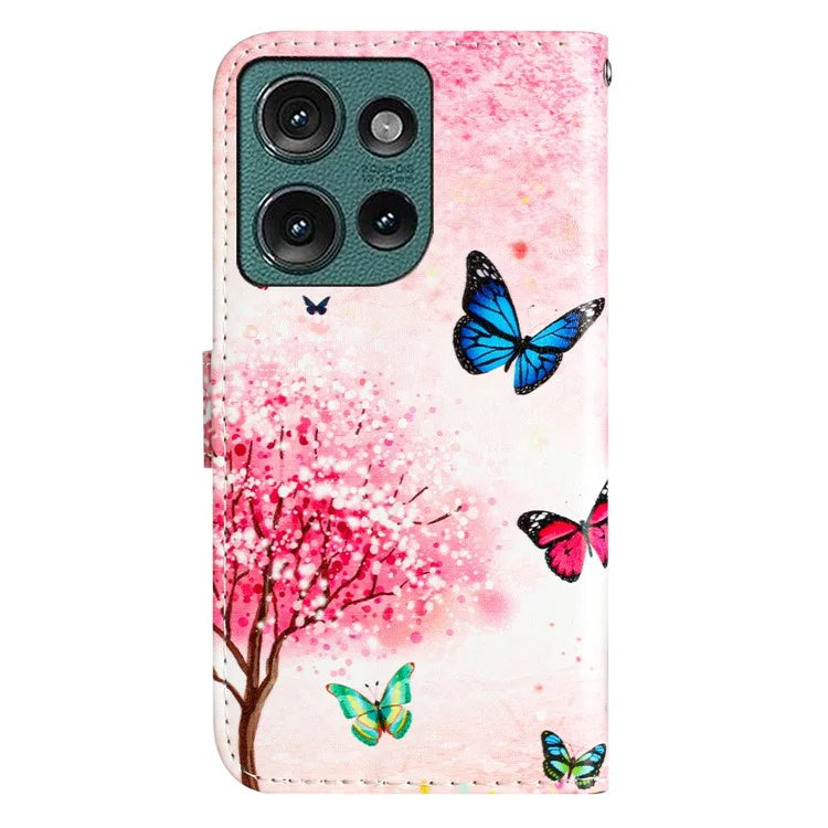 For Motorola Edge 50 5G Wallet Case Printed Pattern Design Leather Phone Cover