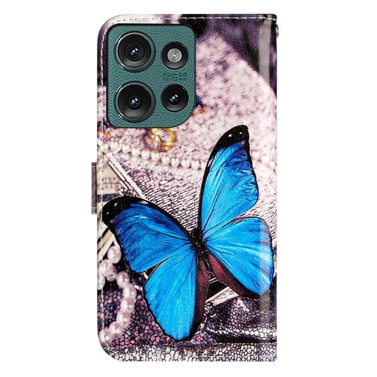 For Motorola Edge 50 5G Wallet Case Printed Pattern Design Leather Phone Cover