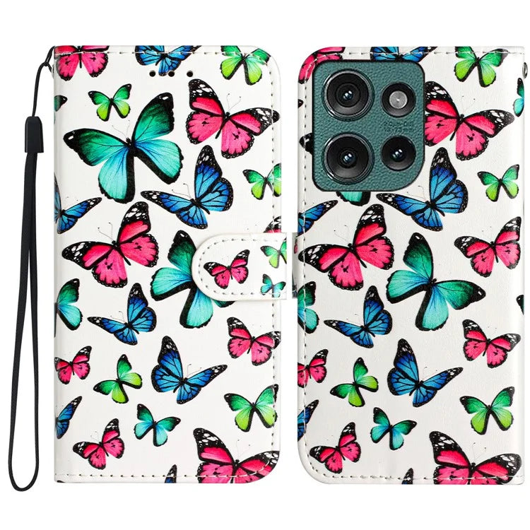 For Motorola Edge 50 5G Wallet Case Printed Pattern Design Leather Phone Cover
