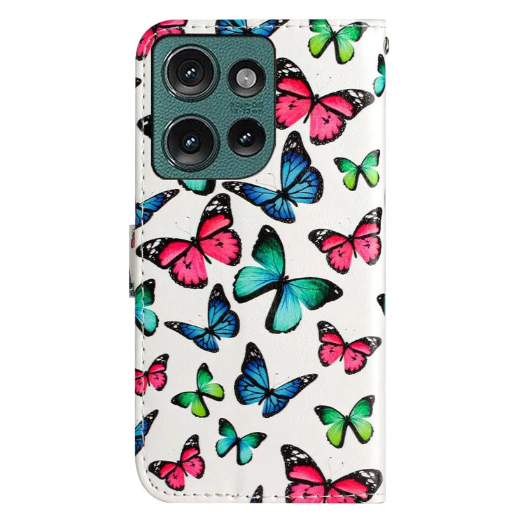 For Motorola Edge 50 5G Wallet Case Printed Pattern Design Leather Phone Cover
