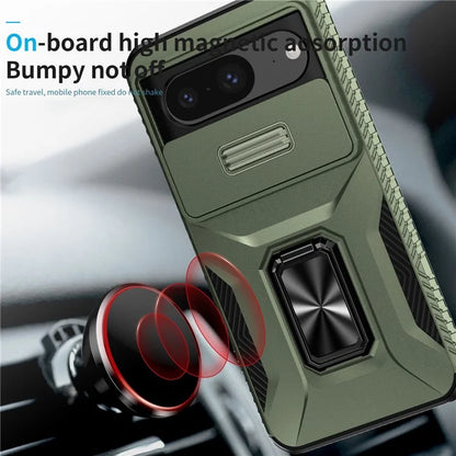 For Google Pixel 8 Case Camshield Kickstand TPU+PC Anti-Slip Phone Cover