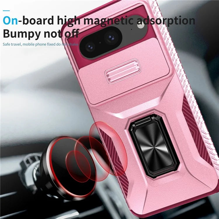For Google Pixel 8 Case Camshield Kickstand TPU+PC Anti-Slip Phone Cover