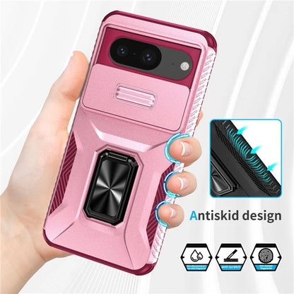For Google Pixel 8 Case Camshield Kickstand TPU+PC Anti-Slip Phone Cover