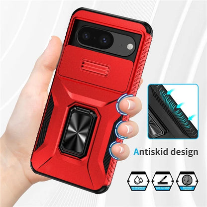 For Google Pixel 8 Case Camshield Kickstand TPU+PC Anti-Slip Phone Cover