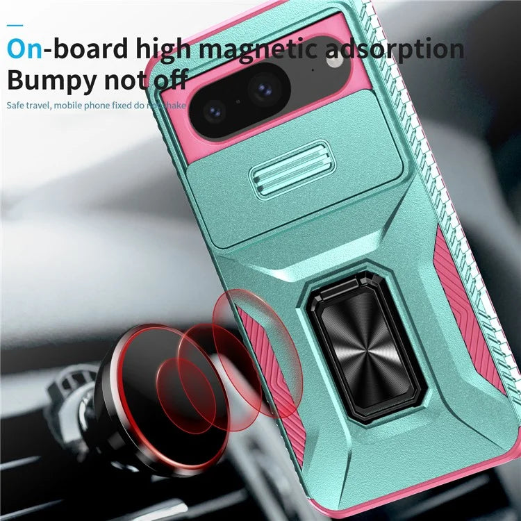 For Google Pixel 8 Case Camshield Kickstand TPU+PC Anti-Slip Phone Cover