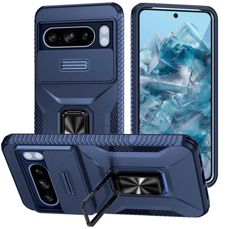 For Google Pixel 8 Pro Case Camshield Kickstand TPU+PC Anti-Slip Phone Cover