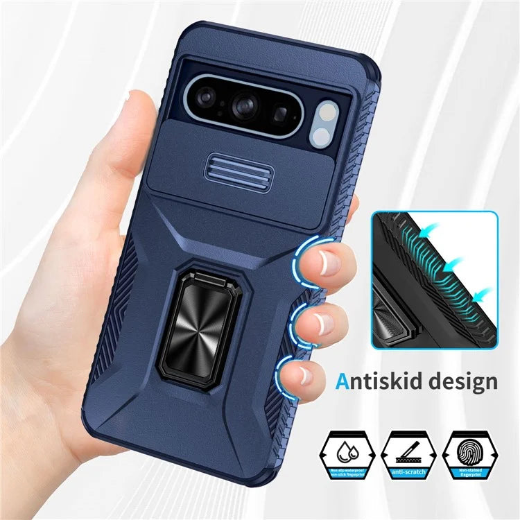 For Google Pixel 8 Pro Case Camshield Kickstand TPU+PC Anti-Slip Phone Cover