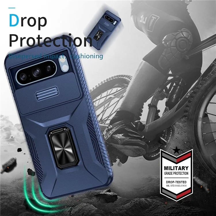 For Google Pixel 8 Pro Case Camshield Kickstand TPU+PC Anti-Slip Phone Cover
