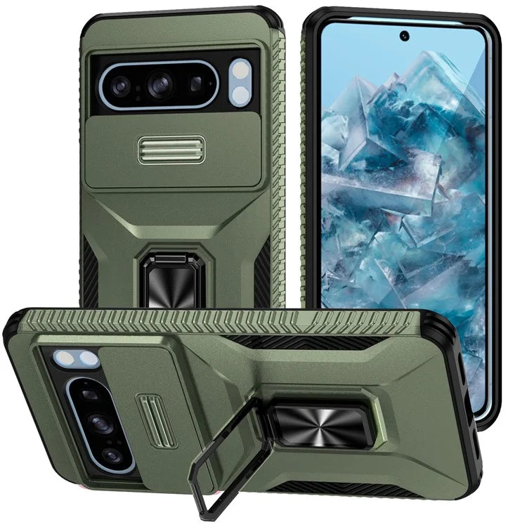 For Google Pixel 8 Pro Case Camshield Kickstand TPU+PC Anti-Slip Phone Cover