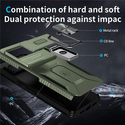 For Google Pixel 8 Pro Case Camshield Kickstand TPU+PC Anti-Slip Phone Cover