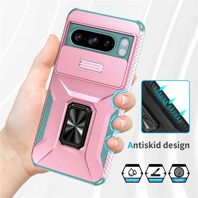 For Google Pixel 8 Pro Case Camshield Kickstand TPU+PC Anti-Slip Phone Cover