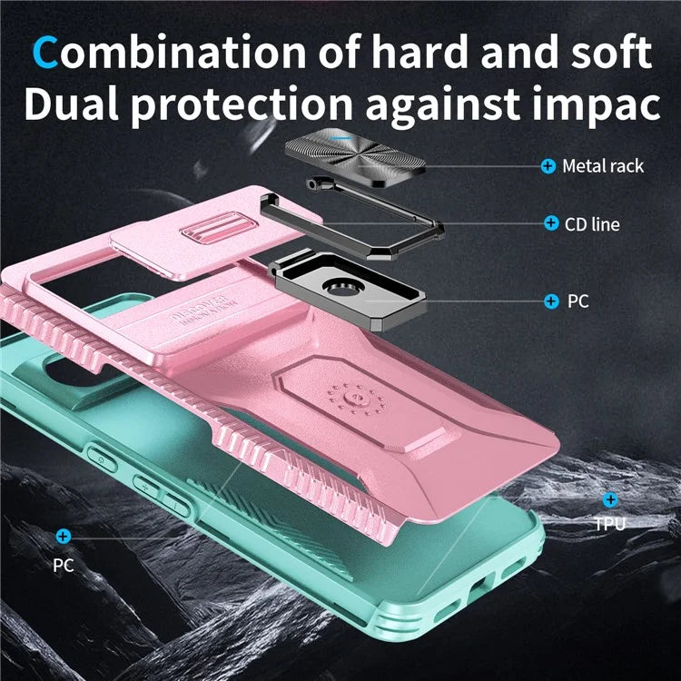 For Google Pixel 8 Pro Case Camshield Kickstand TPU+PC Anti-Slip Phone Cover