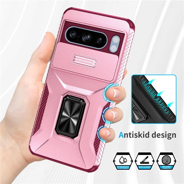 For Google Pixel 8 Pro Case Camshield Kickstand TPU+PC Anti-Slip Phone Cover