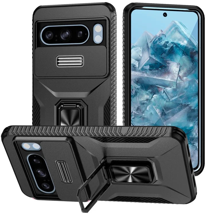 For Google Pixel 8 Pro Case Camshield Kickstand TPU+PC Anti-Slip Phone Cover