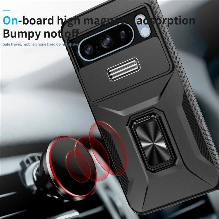 For Google Pixel 8 Pro Case Camshield Kickstand TPU+PC Anti-Slip Phone Cover