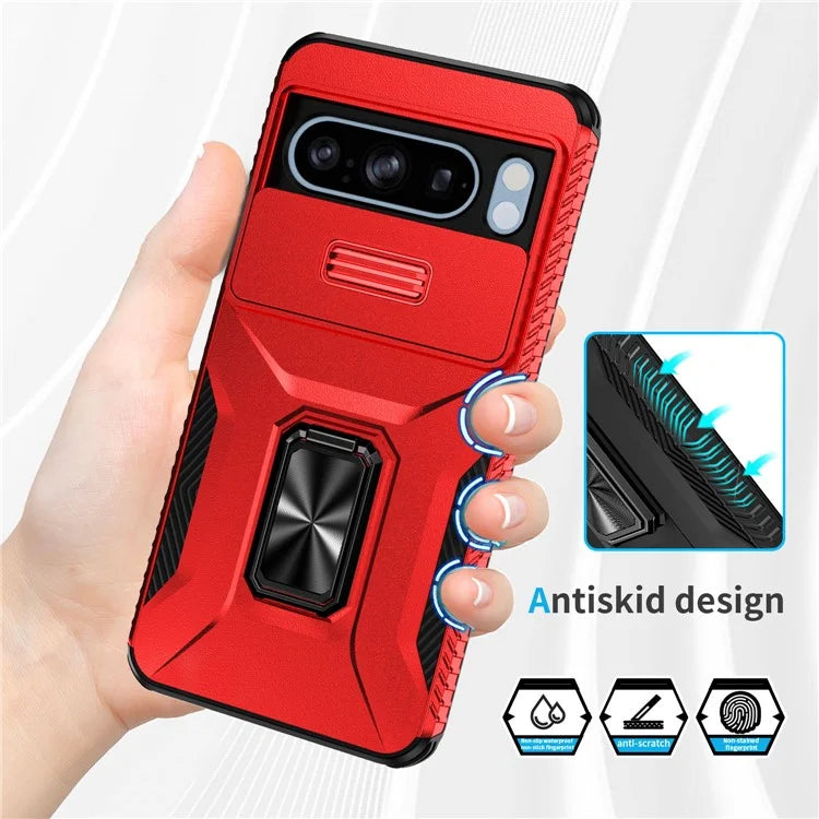 For Google Pixel 8 Pro Case Camshield Kickstand TPU+PC Anti-Slip Phone Cover