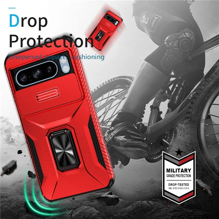 For Google Pixel 8 Pro Case Camshield Kickstand TPU+PC Anti-Slip Phone Cover
