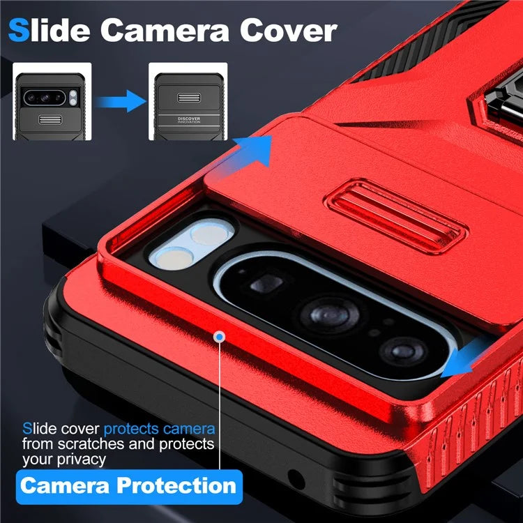 For Google Pixel 8 Pro Case Camshield Kickstand TPU+PC Anti-Slip Phone Cover