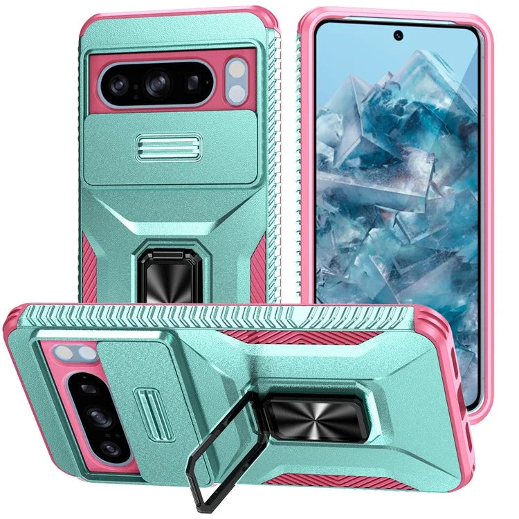 For Google Pixel 8 Pro Case Camshield Kickstand TPU+PC Anti-Slip Phone Cover