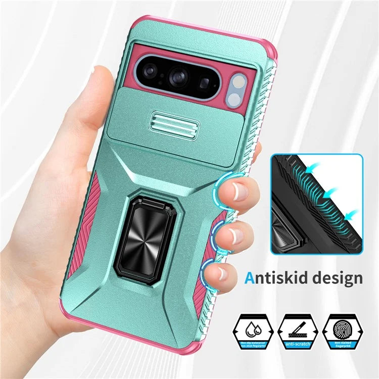For Google Pixel 8 Pro Case Camshield Kickstand TPU+PC Anti-Slip Phone Cover