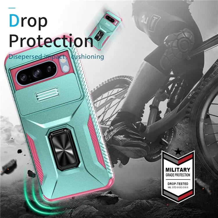 For Google Pixel 8 Pro Case Camshield Kickstand TPU+PC Anti-Slip Phone Cover