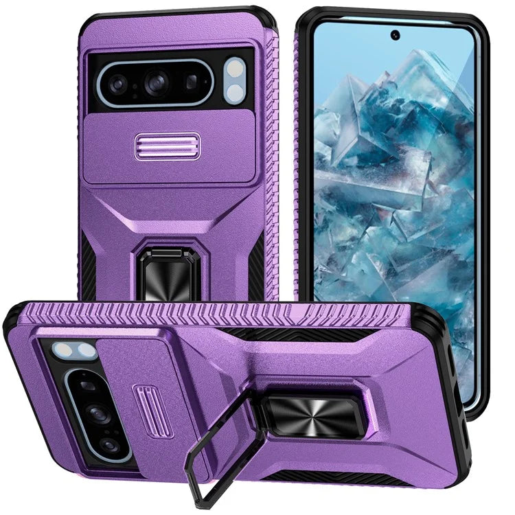 For Google Pixel 8 Pro Case Camshield Kickstand TPU+PC Anti-Slip Phone Cover