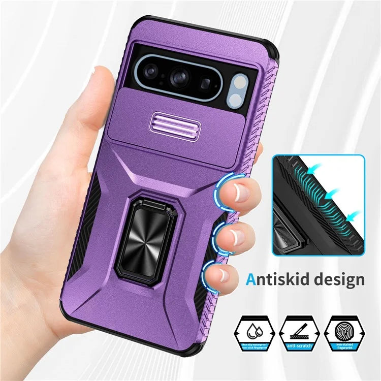 For Google Pixel 8 Pro Case Camshield Kickstand TPU+PC Anti-Slip Phone Cover