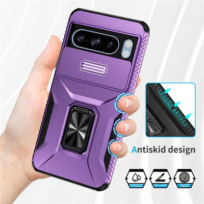 For Google Pixel 8 Pro Case Camshield Kickstand TPU+PC Anti-Slip Phone Cover