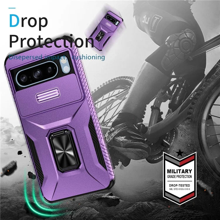 For Google Pixel 8 Pro Case Camshield Kickstand TPU+PC Anti-Slip Phone Cover