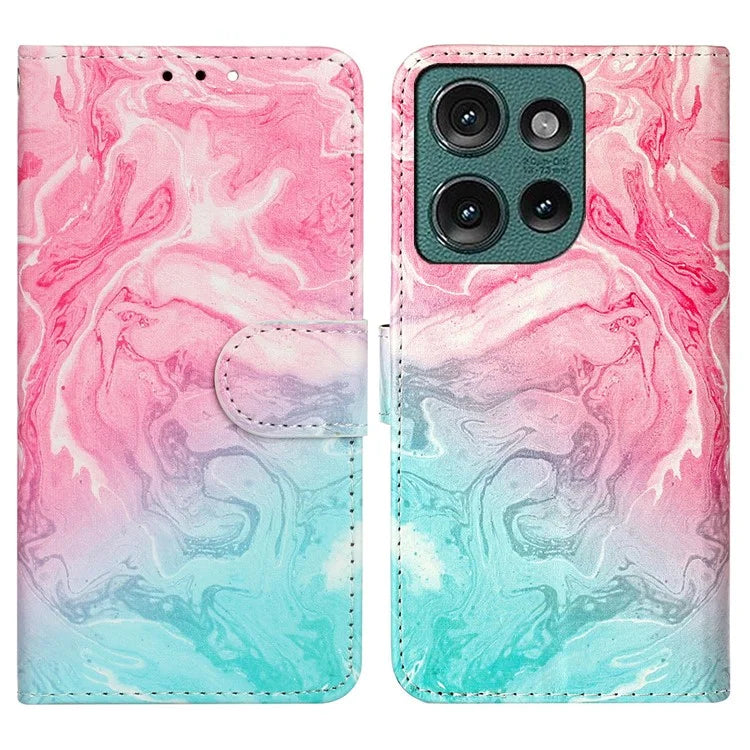 For Motorola Edge 50 5G Case Pattern PU Leather Flip Phone Cover