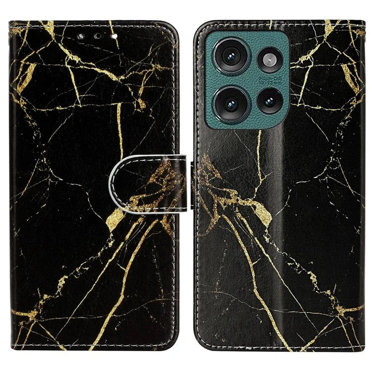 For Motorola Edge 50 5G Case Pattern PU Leather Flip Phone Cover