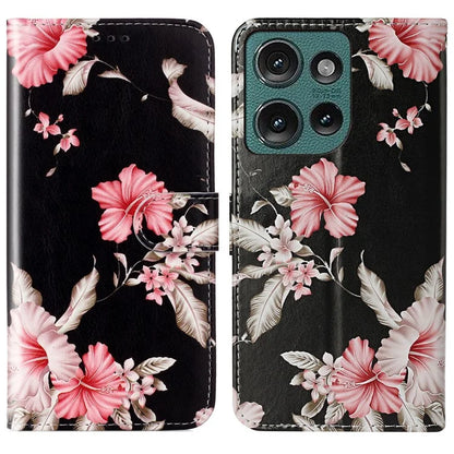 For Motorola Edge 50 5G Case Pattern PU Leather Flip Phone Cover