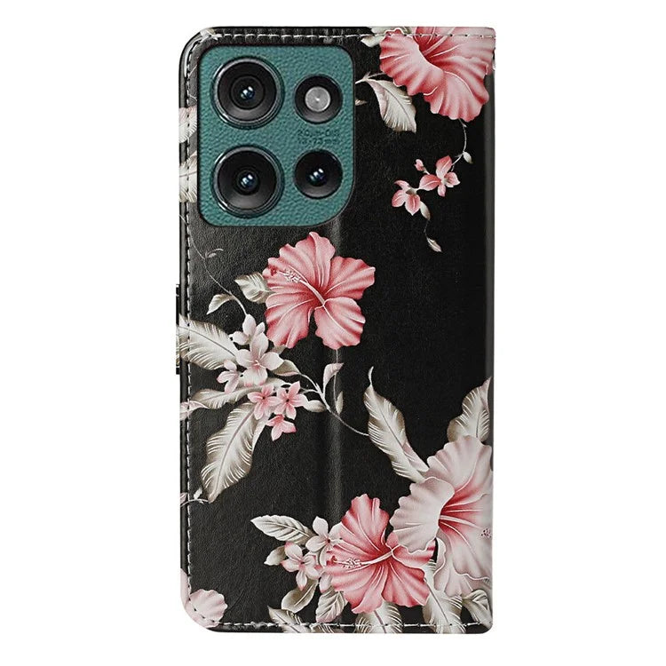 For Motorola Edge 50 5G Case Pattern PU Leather Flip Phone Cover