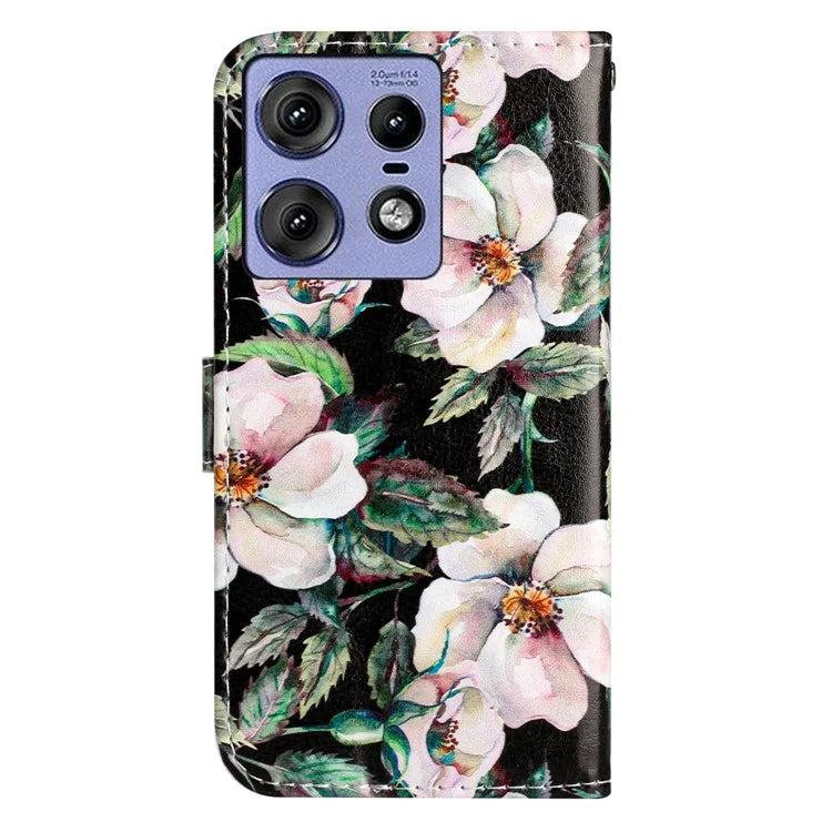 For Motorola Edge 50 Pro 5G Wallet Case Printed Pattern Design Leather Phone Cover