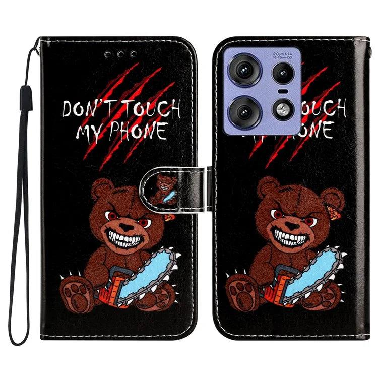 For Motorola Edge 50 Pro 5G Wallet Case Printed Pattern Design Leather Phone Cover