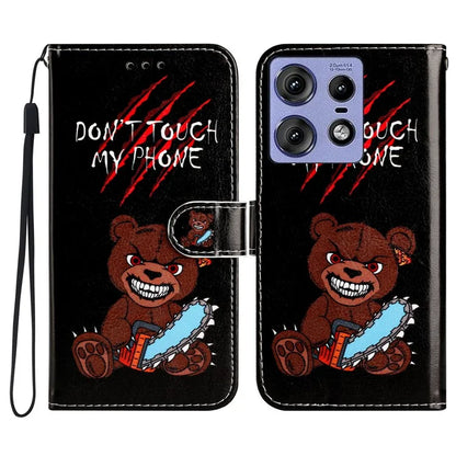 For Motorola Edge 50 Pro 5G Wallet Case Printed Pattern Design Leather Phone Cover