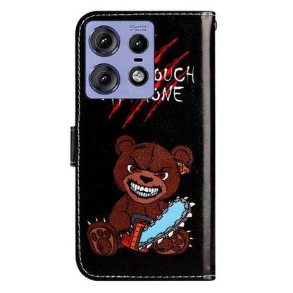 For Motorola Edge 50 Pro 5G Wallet Case Printed Pattern Design Leather Phone Cover