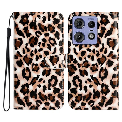 For Motorola Edge 50 Pro 5G Wallet Case Printed Pattern Design Leather Phone Cover