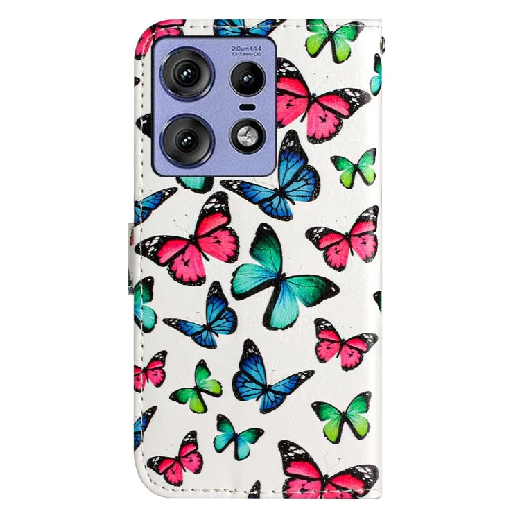 For Motorola Edge 50 Pro 5G Wallet Case Printed Pattern Design Leather Phone Cover