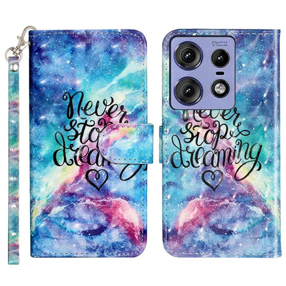 For Motorola Edge 50 Pro 5G Case 3D Pattern Printed Phone Leather Phone Cover