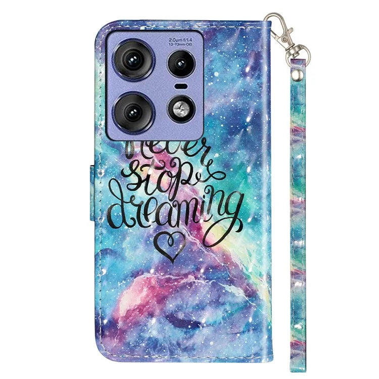 For Motorola Edge 50 Pro 5G Case 3D Pattern Printed Phone Leather Phone Cover