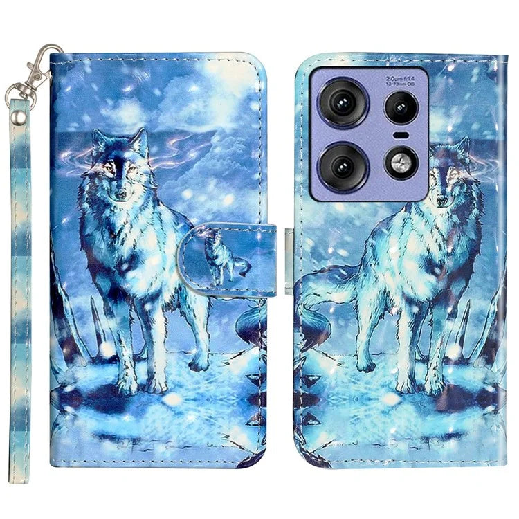 For Motorola Edge 50 Pro 5G Case 3D Pattern Printed Phone Leather Phone Cover