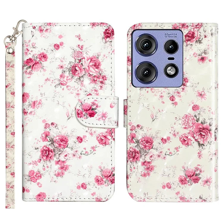 For Motorola Edge 50 Pro 5G Case 3D Pattern Printed Phone Leather Phone Cover