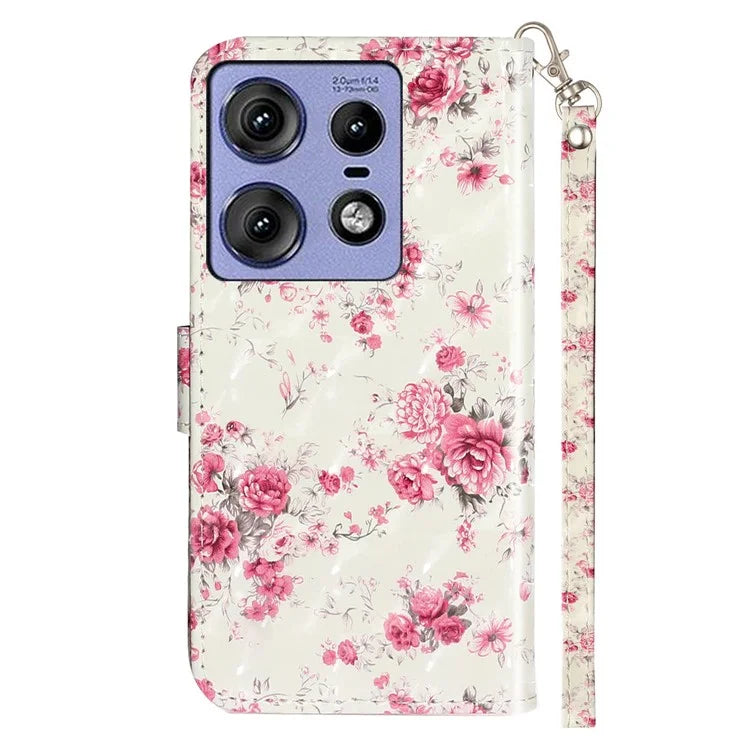 For Motorola Edge 50 Pro 5G Case 3D Pattern Printed Phone Leather Phone Cover