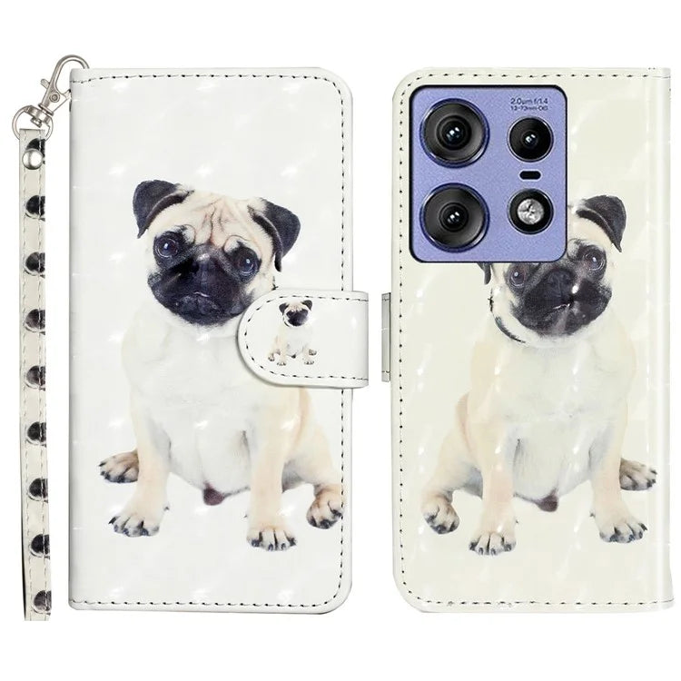 For Motorola Edge 50 Pro 5G Case 3D Pattern Printed Phone Leather Phone Cover