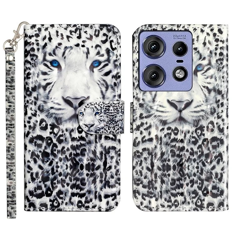 For Motorola Edge 50 Pro 5G Case 3D Pattern Printed Phone Leather Phone Cover